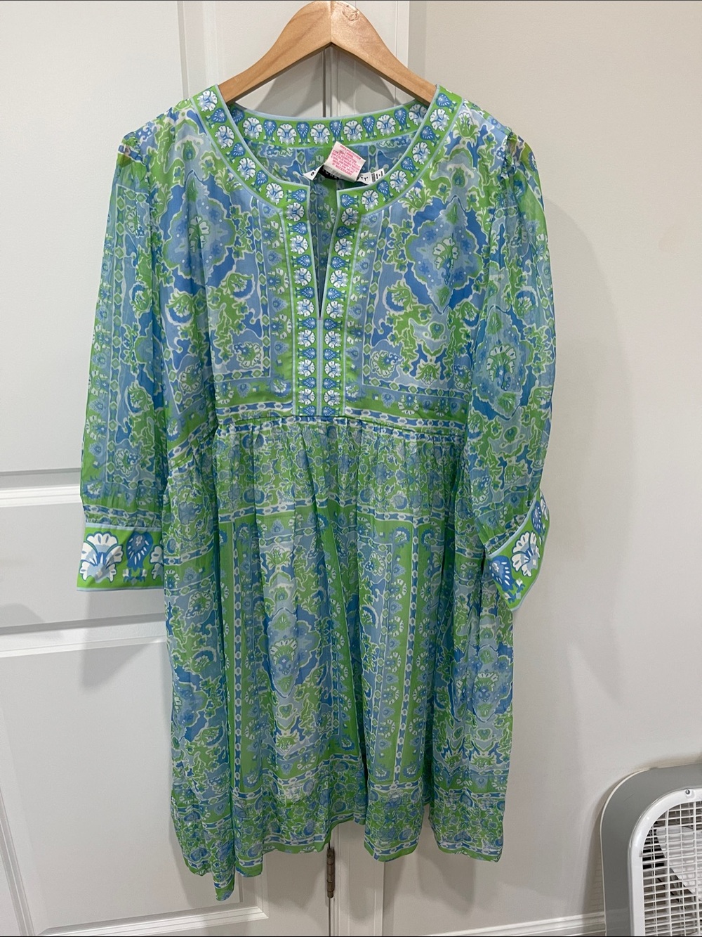 Gretchen Scott Watteau Borderline Midi Dress NWT Resort Coastal